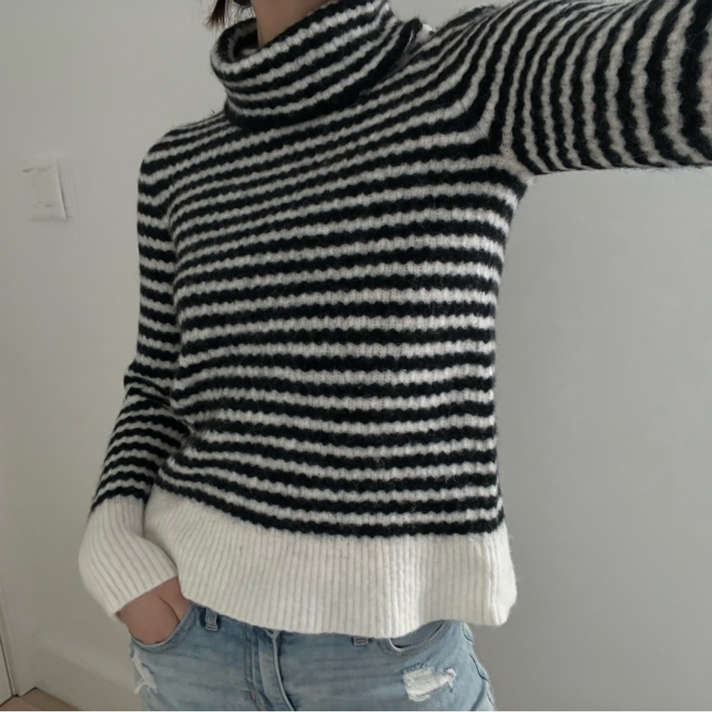 Alpaca turtleneck.

Wool 58%, 28% nylon, Alpaca 14%